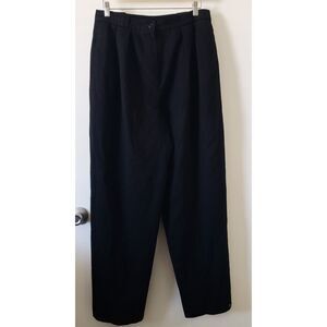 Vintage Anne Klein Black Wool Trousers Sz 14 USA Made Union Quiet Luxury